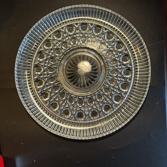 Vintage Federal Glass Windsor‎ Clear Service Plate 11" - Picture 1 of 6